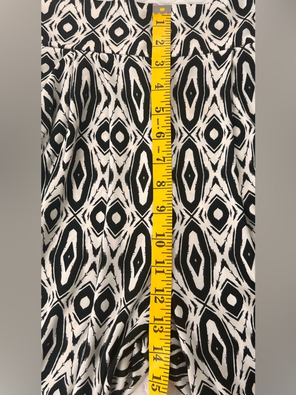 Geometric Print Slim Pants Blue Accent Made in USA Size M - Picture 6 of 8